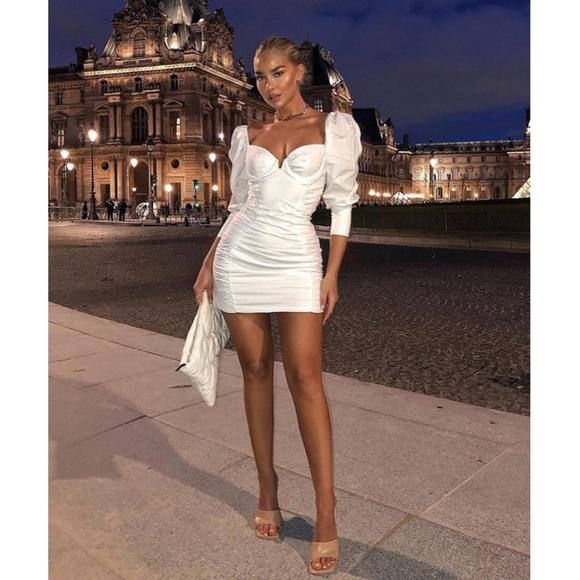 Cloud Nine Puff Sleeve Mini Dress 